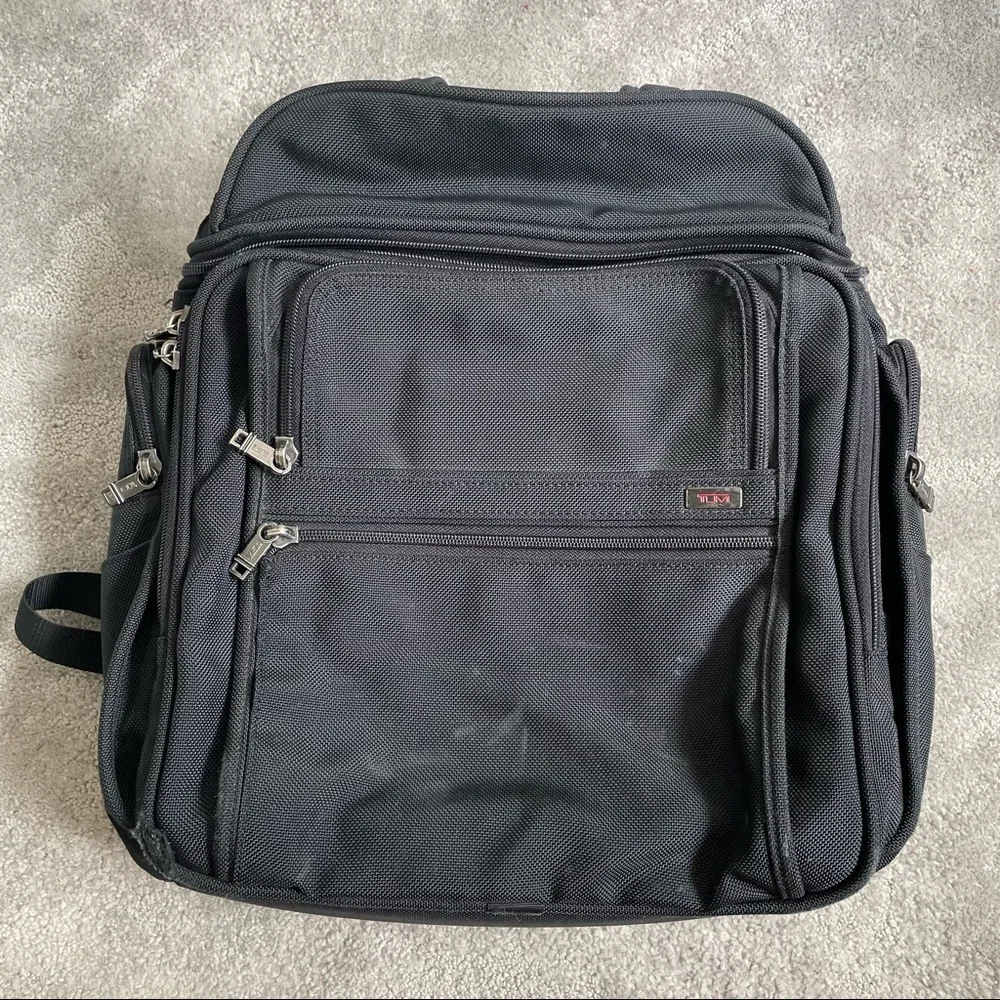 TUMI Unisex Black Ballistic Nylon Alpha Generation 4 Backpack Laptop Bag 26086D4